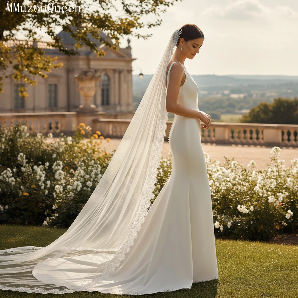 voile mariée blanc dentelle fine classique clips monocouche femme mariage translucide erotique off white