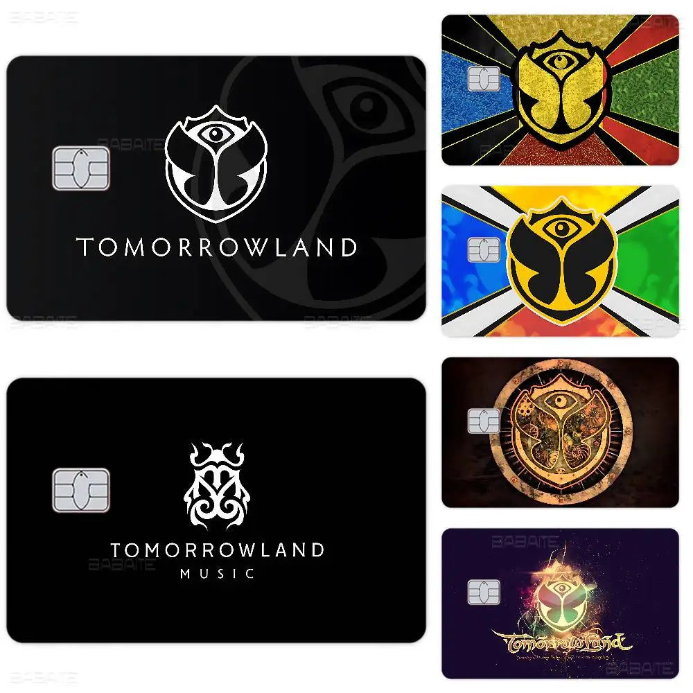 protection carte bancaire sticker logo tomorrowland music noir moderne minimaliste