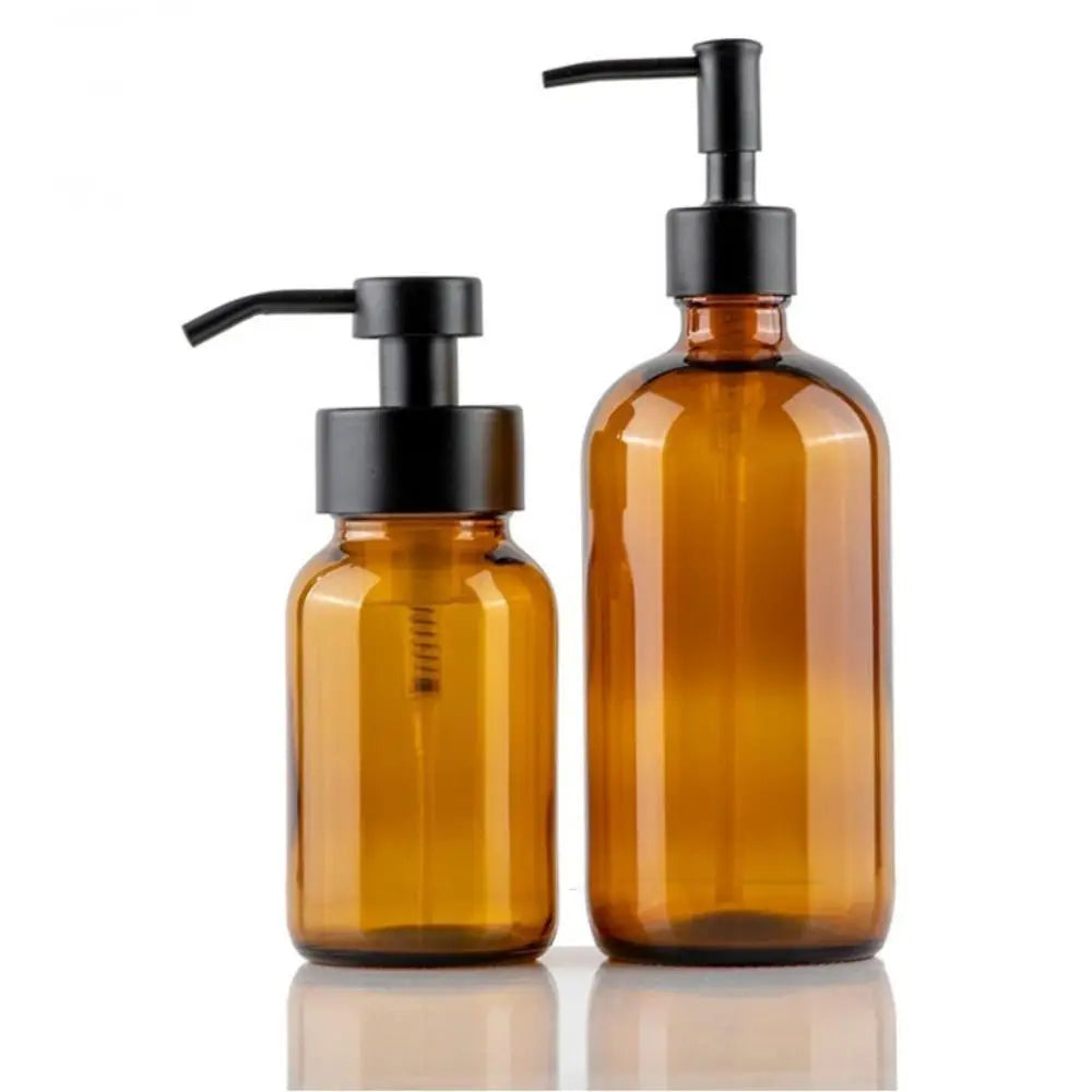 distributeur savon mousse verre moderne minimaliste 250ml 400ml marron translucide pompe pression
