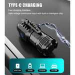 torche rechargeable led noire étanche 20w 350 lumens clip latéral résistance choc moderne