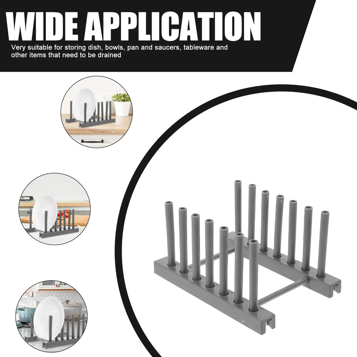porte assiettes gris moderne rangement cuisine respectueux environnement multifonctionnel utilisation répétitive plastique pp support