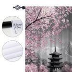 rideaux japonais cerisiers fleuris deux panneaux polyester moderne intérieur décoration zen chambre salon