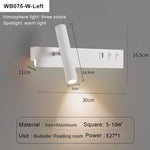 lampes murales led modernes usb rechargeable rotation 350° blanc noir