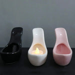 pots plantes forme chaussures talons noir blanc rose émail moderne décoratif led succulente