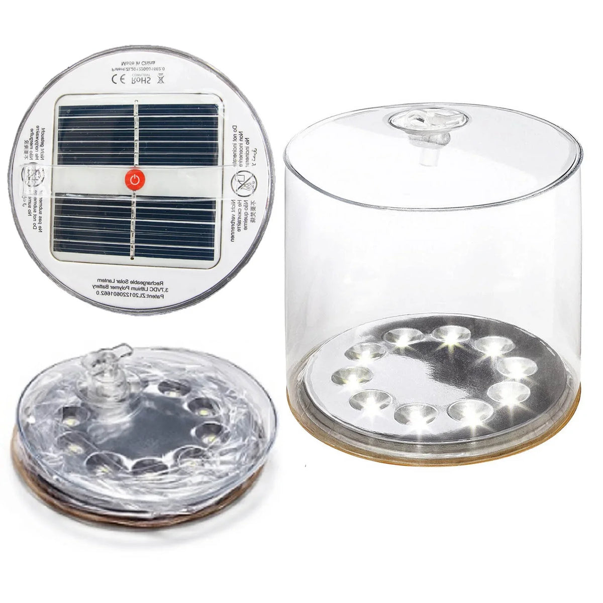 lampe solaire rechargeable 10 led transparent moderne étanche vacances campingextérieur
