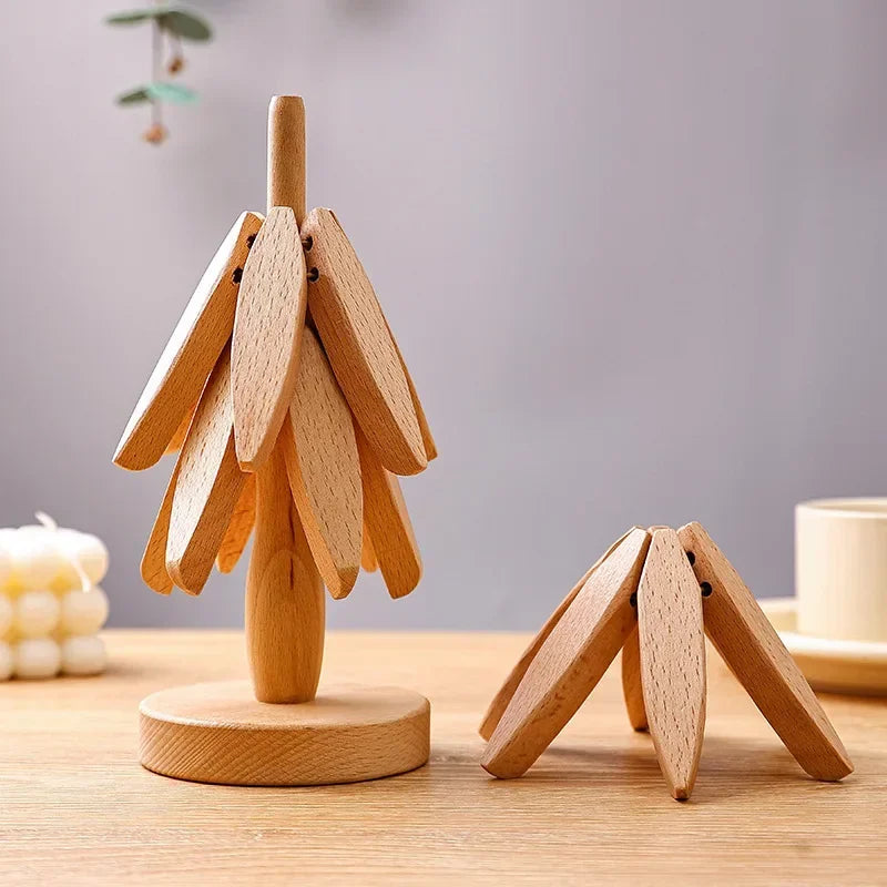 Dessous de plat forme arbre pliable rangement compact cuisine