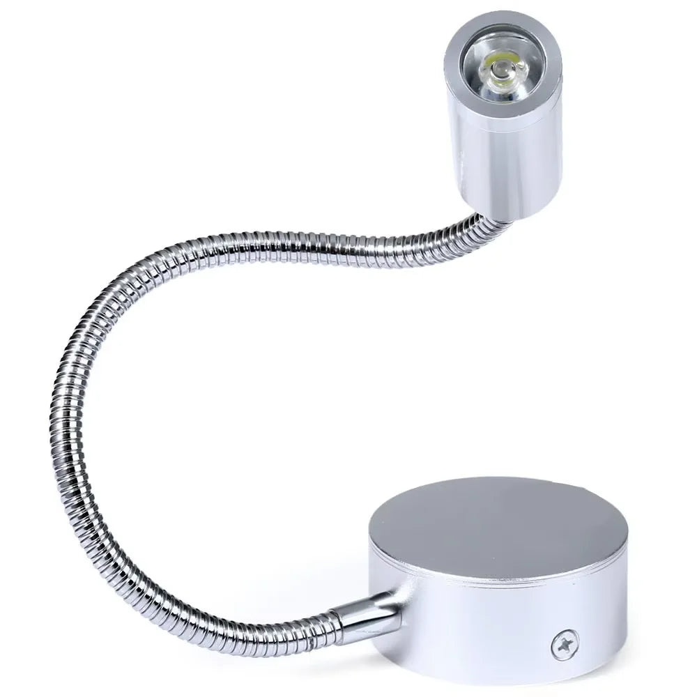 lampe murale moderne led 3w argentée lampe chevet minimaliste col cygne fixée mur