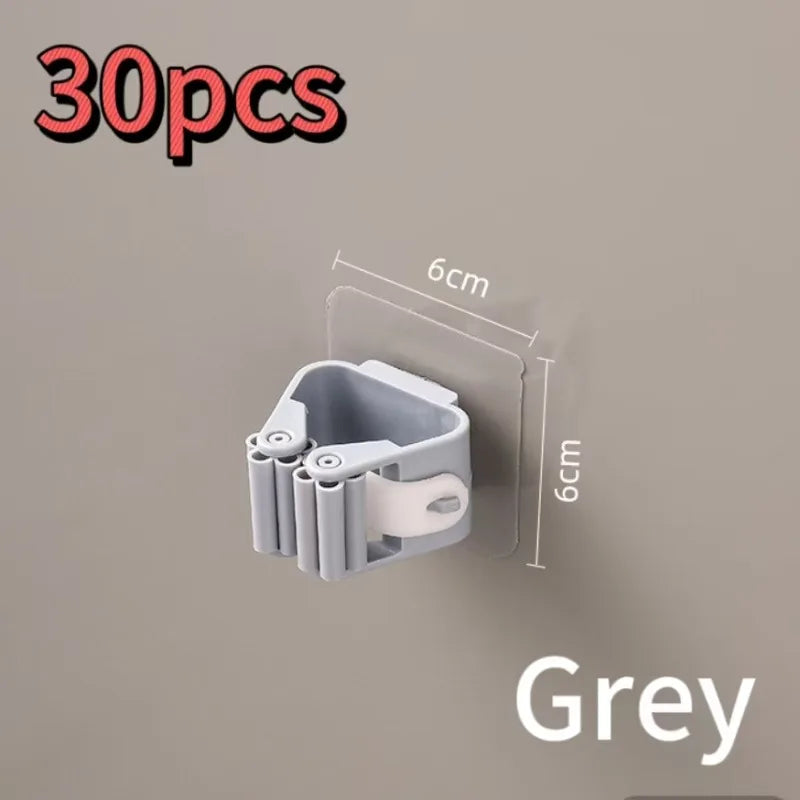 porte balai adhésif multifonctionnel blanc gris moderne support mur
