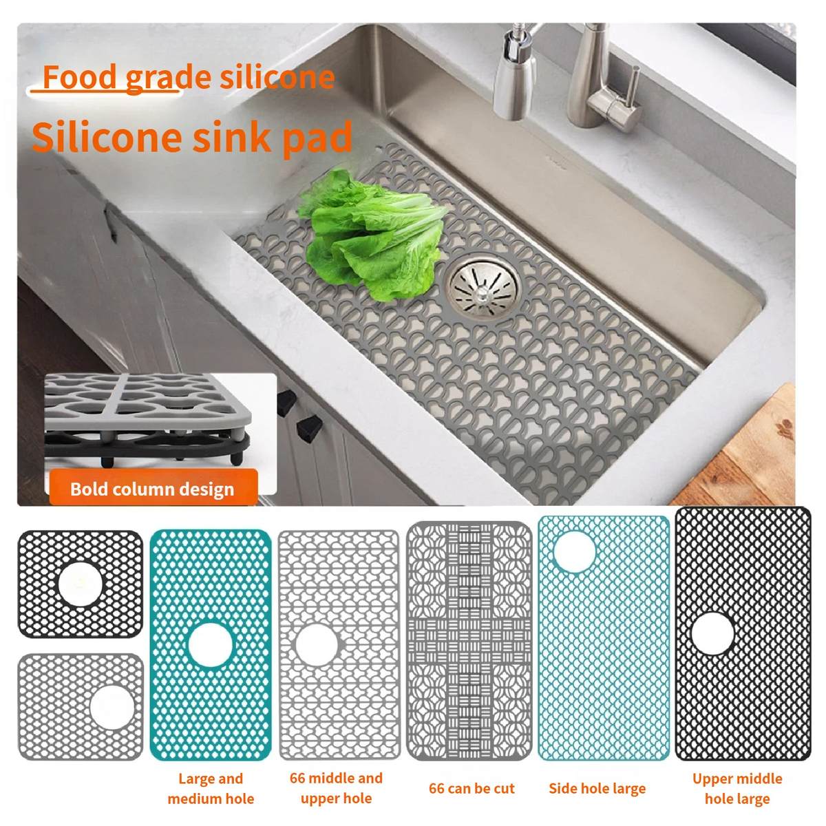 tapis drain lavabo silicone gris noir moderne drainage vaisselle respectueux environnement
