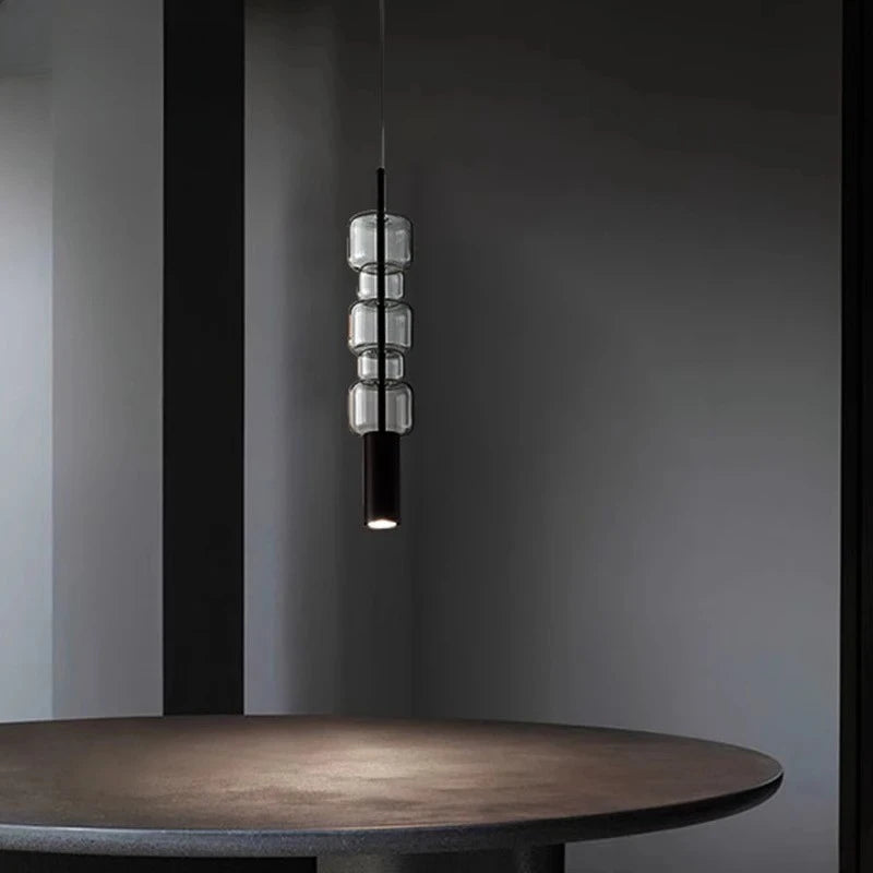 lampe suspendue transparente cuivre moderne chambre salon éclairage minimaliste câble rond cylindrique