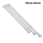 tige rideau extensible acier blanc moderne embouts protection 30 50cm 40 70cm 55 90cm