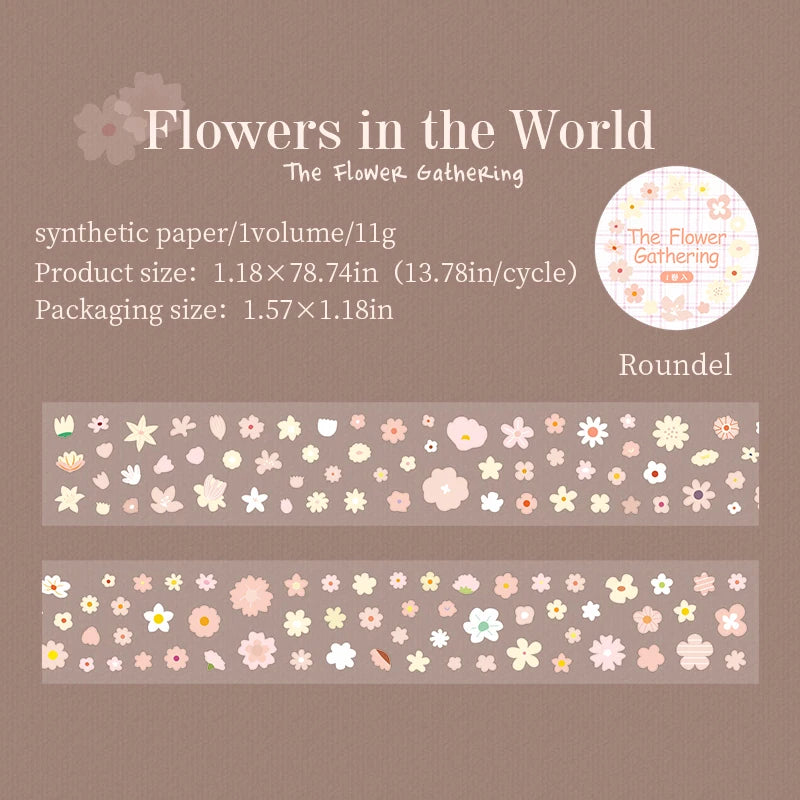 sticker décoratif fleurs multicolores adhésif papeterie scrapbooking enfantin journal craft art