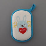 gant bain enfant dessins animaux cordon ajustable blanc bleu rose jaune