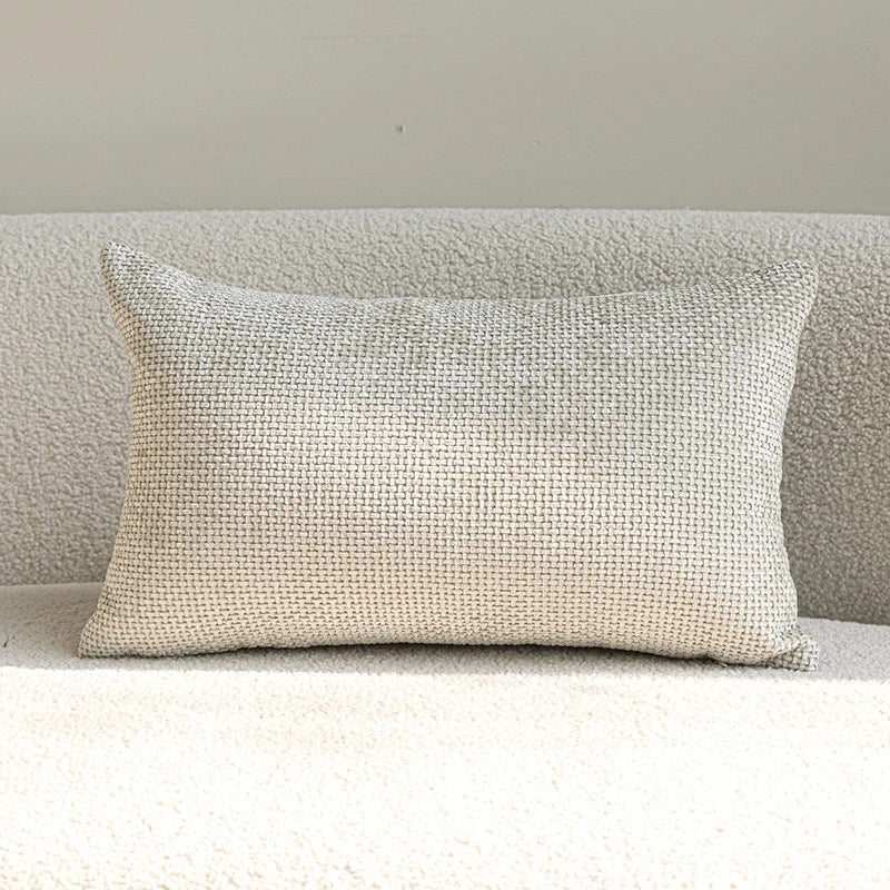 housse coussin rectangulaire polyester motif géométrique nordique décoration maison contemporaine fixations tringles voiture