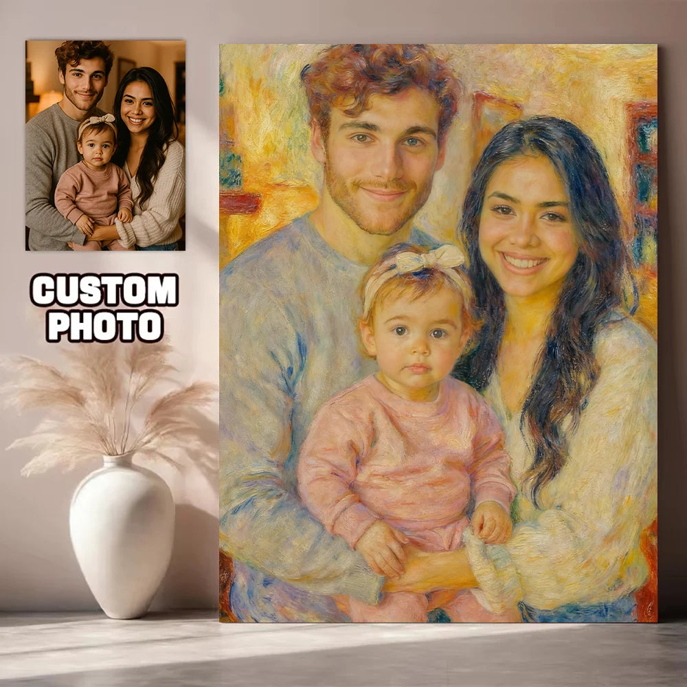 toile d'art impressionniste peinture huile abstraite sans cadre décoration salon couple famille mariage