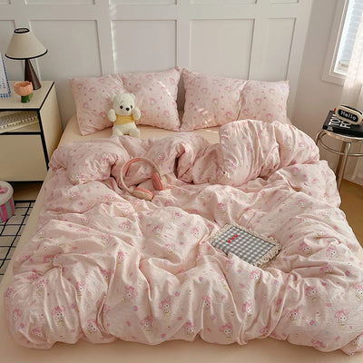 Ensemble literie 4 pièces coton housse de couette 180x200 couleur jaune