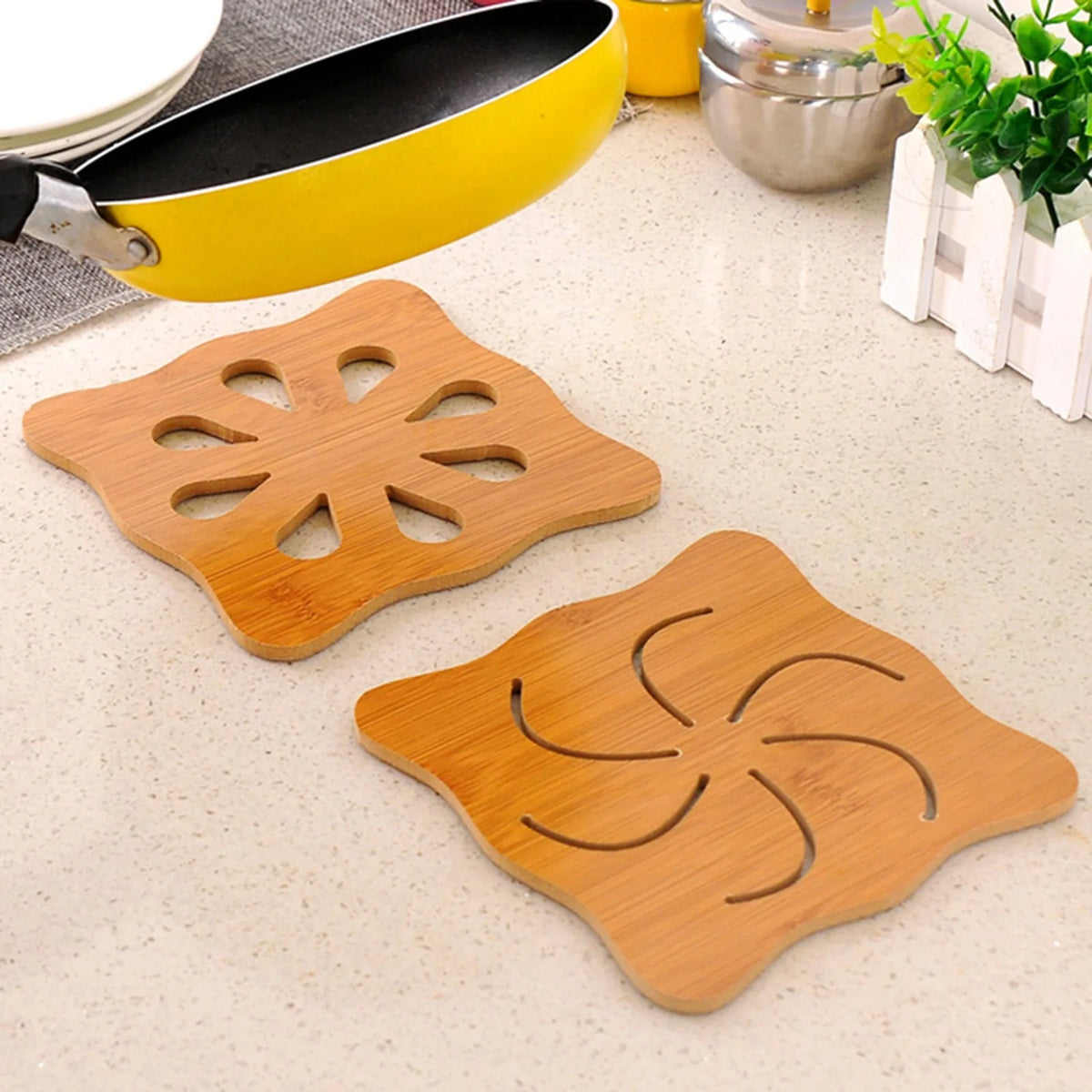 soucoupes bambou motifs poissons chat tapis table antidérapantes modernes cuisine soucoupes bois gravures simples