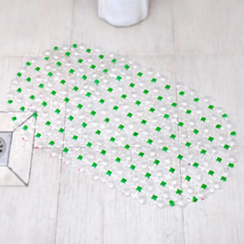 Détail du matériau PVC doux et antidérapant du tapis de bain