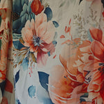 tissu brocart floral semi transparent respectueux environnement couleur blanche orangée bleue décoration