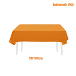 assiettes papier orange serviettes gobelets nappe table moderne événement anniversaire mariage baptême
