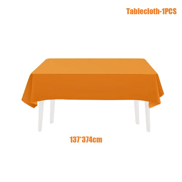 assiettes papier orange serviettes gobelets nappe table moderne événement anniversaire mariage baptême