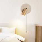 lampe murale moderne minimaliste marron beige texture marbrée fixée cordon interrupteur chambre coucher étude