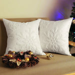 housses coussin noël arbre flocon doré blanc decoration maison car sofa 45x45cm handwash confort