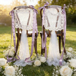 décoration mariage chaises rubans dentelle satin romantique événement anniversaire fiançailles