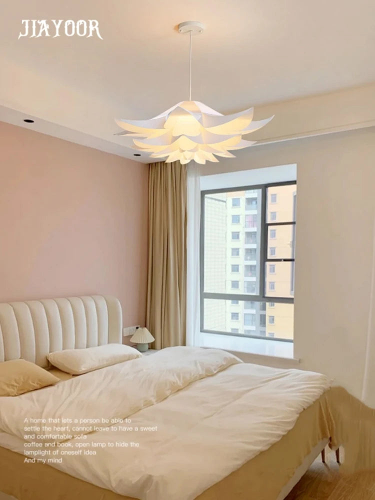 suspension lumineuse moderne blanc forme organique salon restaurant chambre principal