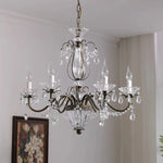 lustre cristal bronze ampoules led têtes classique suspension salon chambre