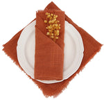 lot serviettes table coton rose franges ruban décorations mariage fête table rustique moderne