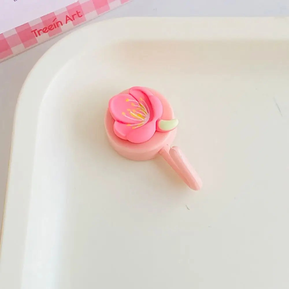 porte clés fleurs coeurs donuts rose blanc créatif mignon auto adhésif multifonctionnels