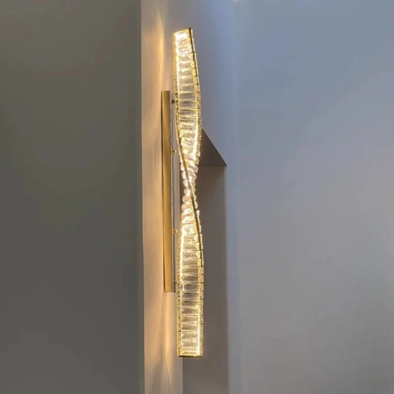 applique murale luxe cristal doré moderne luminaire décoratif contemporain éclairage intérieur salon