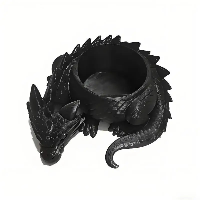 cache plante dragon noir blanc écaille fantaisie articulé succulentes