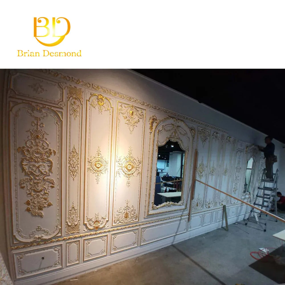 panneau mural décoration maison doré argenté floral baroque durable facile résistant eau