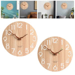horloge murale moderne numérique bois grainé sans feuilles chambre salon