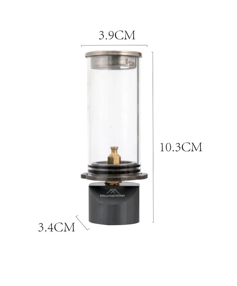 lanterne camping gaz verre transparent cuir marron pratique robuste poignée boîte rangement