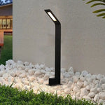 lampe solaire moderne minimaliste noir ip65 led 7w base plate autonomeextérieur