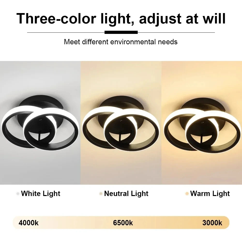 Lampe LED moderne minimaliste blanc noir acrylique fer métal plafonnier éclairage quotidien flux lumineux