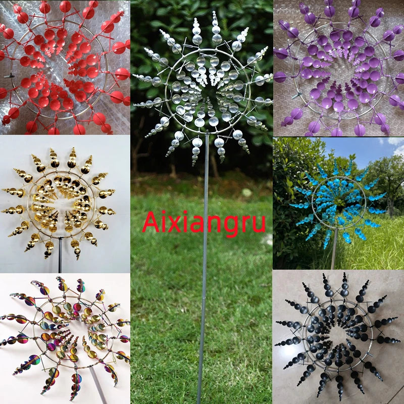 décorations jardin métal rouge blanc violet doré bleu moderne translucides motifs floraux tringle métallique
