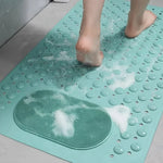tapis bain antidérapant perforé motifs circulaires beige gris vert moderne