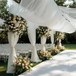 voile mariage blanc soie translucide classique 50m polyestère décoration événement anniversaire