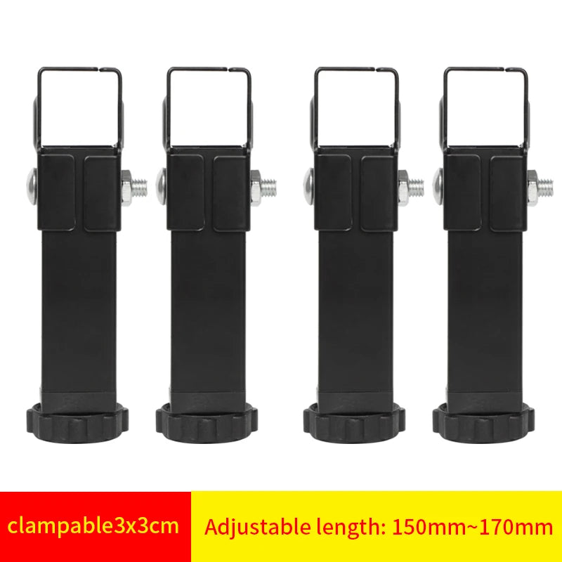 supports pied lit métal fer noir vis serrage industriel meubles réglables hauteur ajustable fond