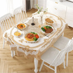 nappe table imperméable brodée florale dentelle élégante réutilisable polyester coton blanc rose violet bleu