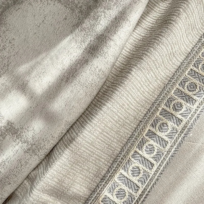 rideau jacquard beige clair motifs géométriques opacité classique polyester coton