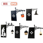 lampe suspendue vintage noir sorcières gravure lanterne chaîne rétro décoration halloween