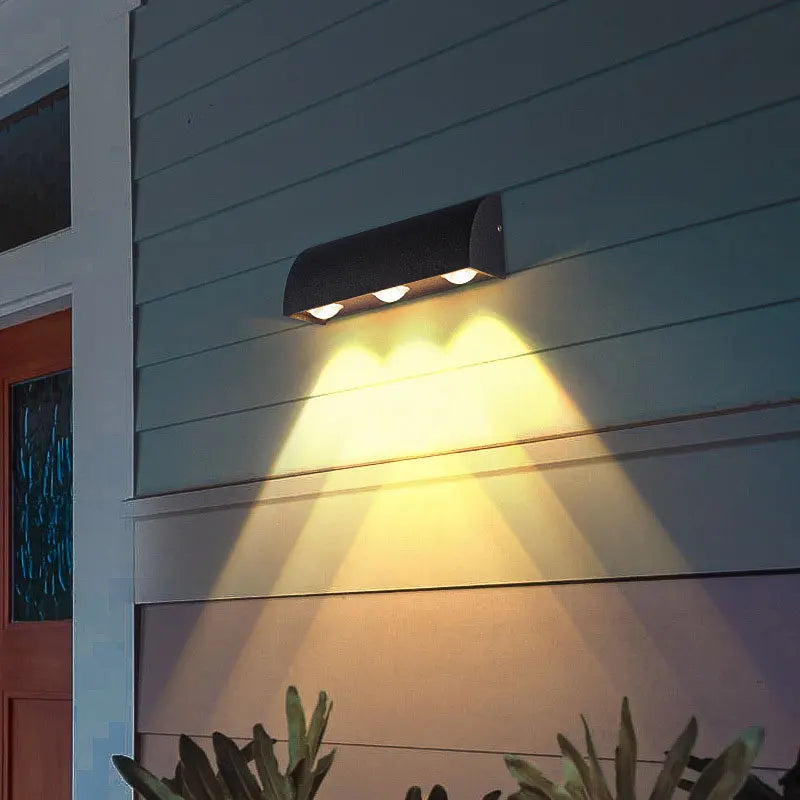 applique murale moderne led lumières noir étanche ip65 aluminium oeilletsextérieur