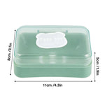 support savon transparent moderne couleurs vert beige rose jaune salle bain egouttoir couvercle rabattable