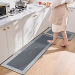 tapis sol cuisine absorbant antidérapant diatomée tissu texture moderne gris large banderollable