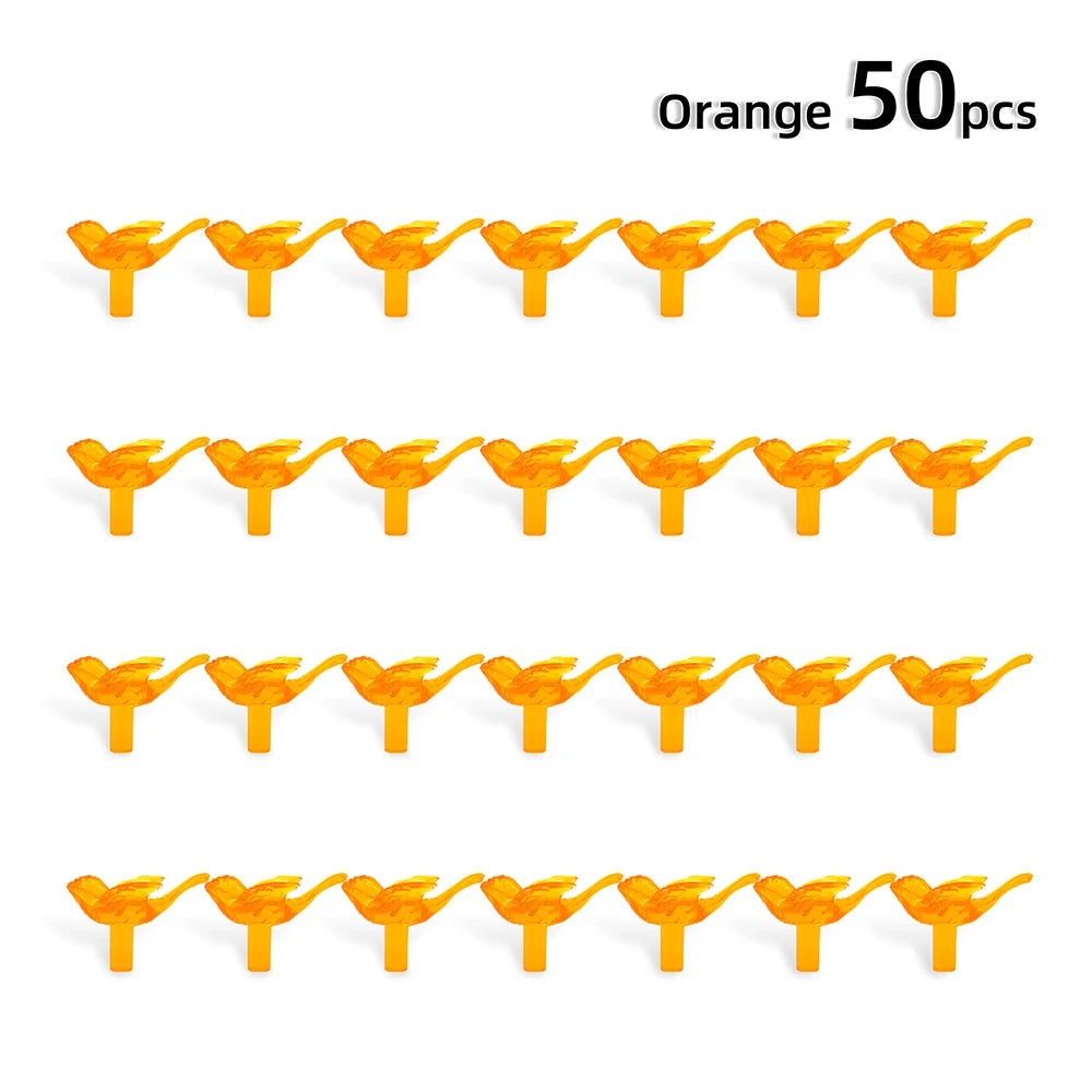 remplacement oiseaux stylisés violet orange vert bleu artisanal 50 pièces translucent decoration festive craft